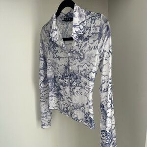 Motel Rocks Sheer Long Sleeved Button Down